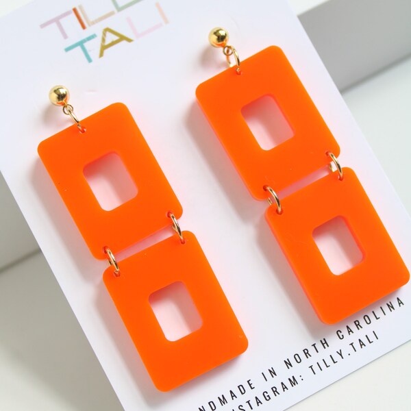 Orange Earrings Etsy