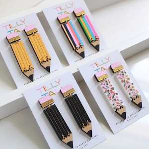 Pencil Earrings for Teacher Earrings Pencil Jewelry Handmade Teacher Gifts for Teacher Appreciation Gift for Educator Back to School Unique