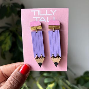 Pencil Earrings for Teacher Earrings  Pencil Jewelry Handmade Teacher Gifts for Her | Teacher Appreciation Gifts for Teacher Pencil Gifts