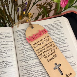 Custom Bible Bookmark with Scripture for Religious Gift for Faith Based Accessories Personalized Bookmark for Her Christian Gift