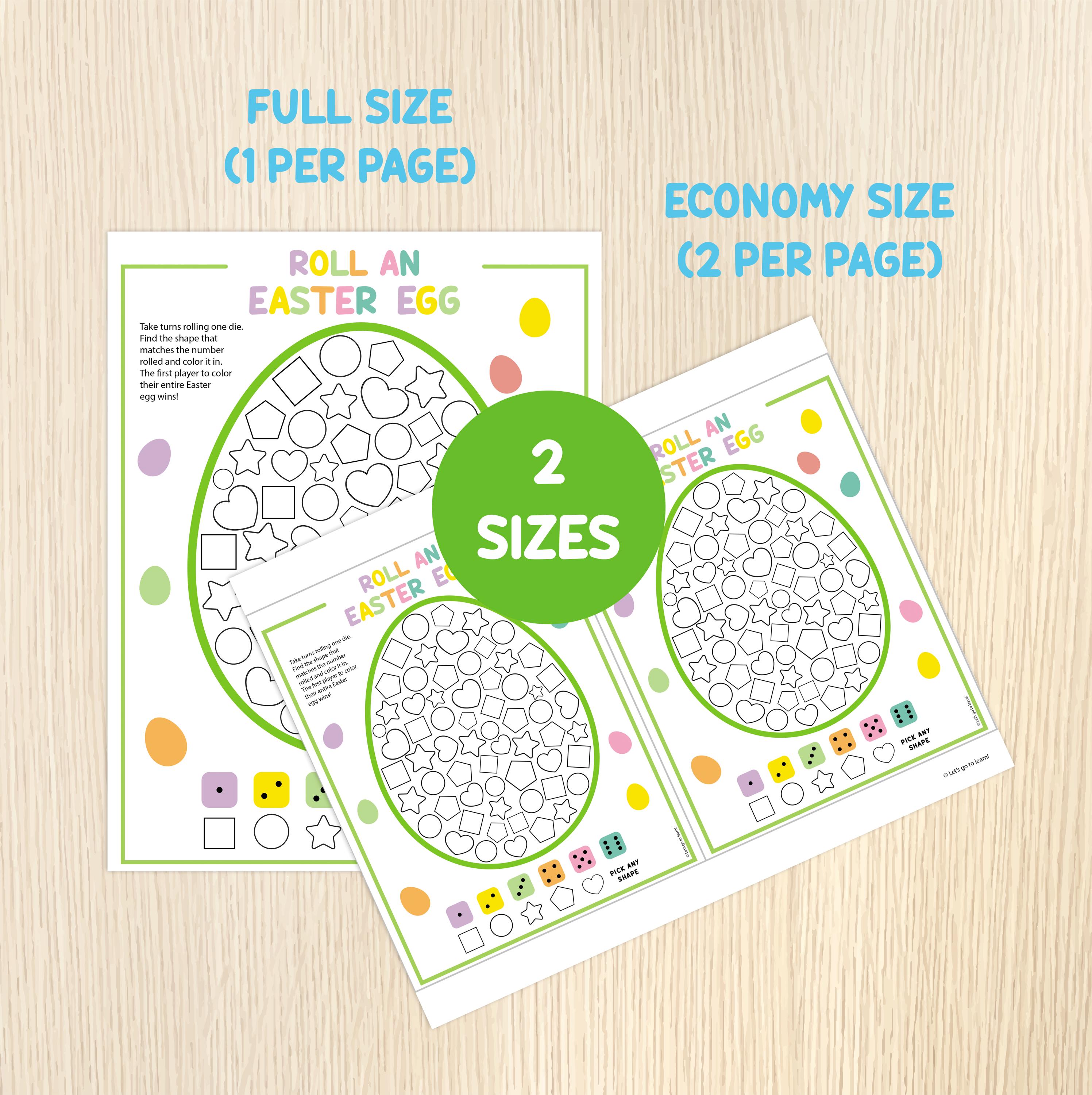 Roll an Easter Egg Game – Easter Math Dice Game – Shape Recognition ...