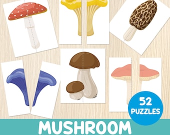 Activité d'association de champignons d'automne - Casse-têtes d'automne pour enfants - Tout-petits, préscolaire, maternelle - Jeu éducatif d'automne - Centres d'automne