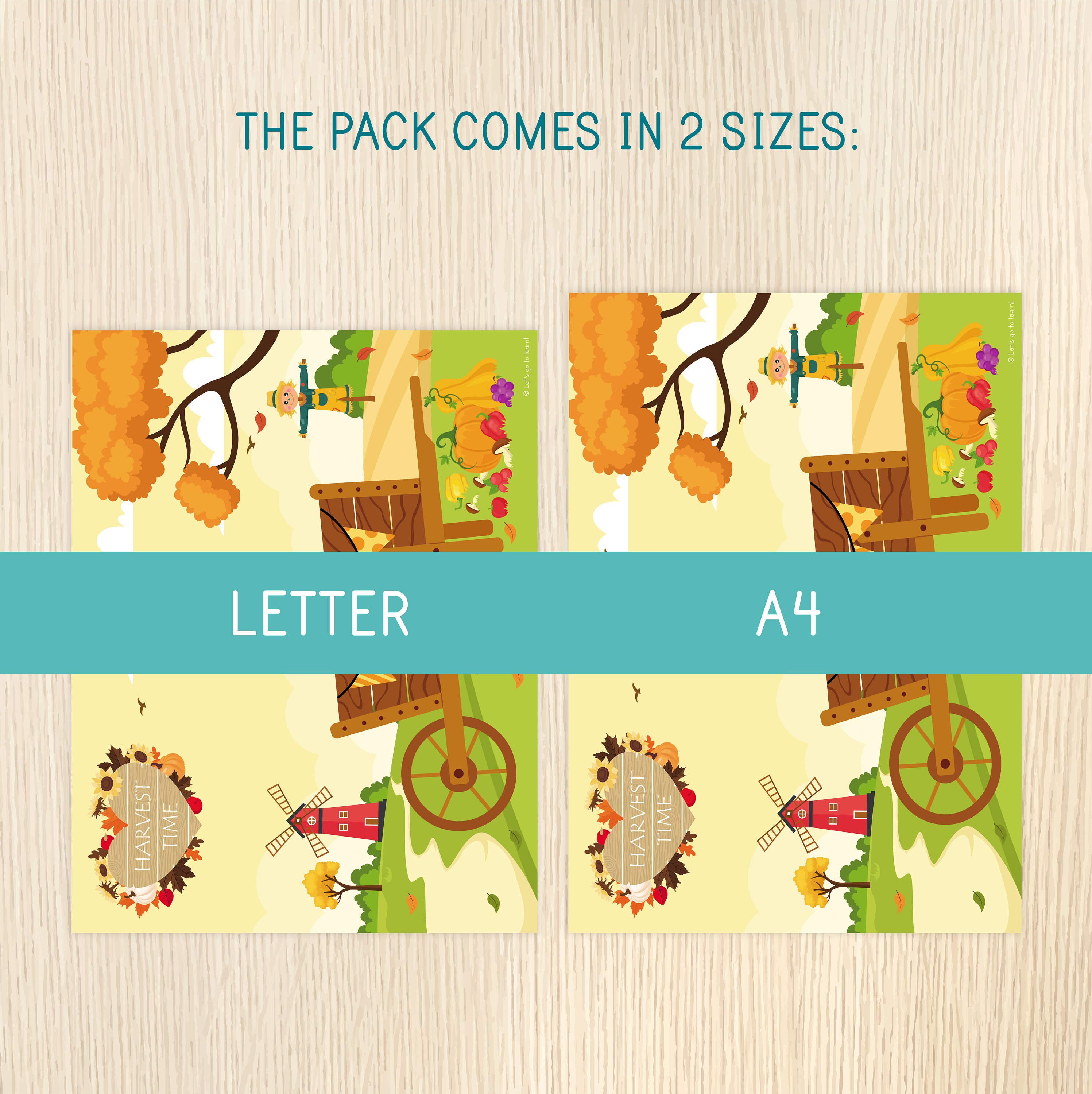Fall Game for Kids, Autumn Counting Activity, Harvest Time, Task Cards ...