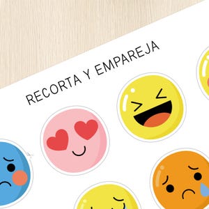 Emotions Matching Activity for Kids in SPANISH - Toddler, Preschool ...