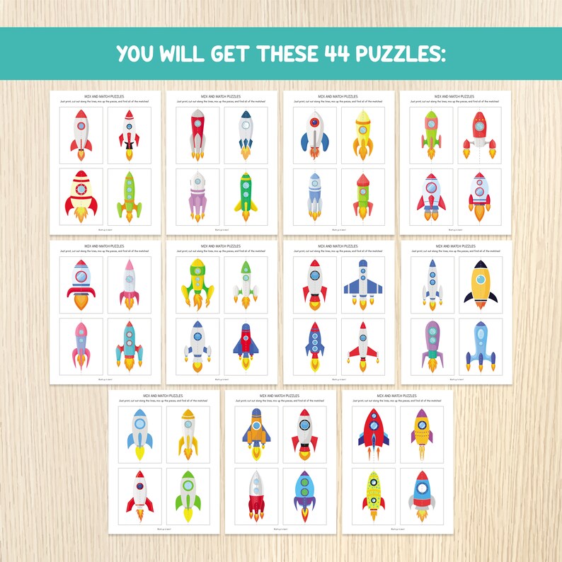 Rocket Matching Game, Space Matching Activity, Toddler & Preschool ...