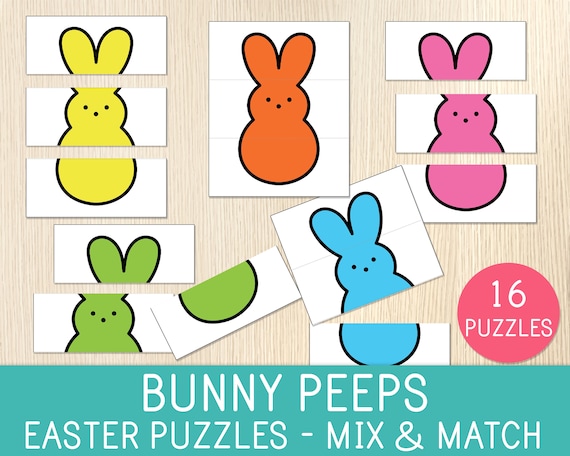 Easter Bunny Peeps Puzzles Matching Games Easter Activity