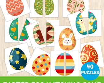 Osterei-Zuordnungsspiel - Ostern-Zuordnungsspiel - Oster-Kinderpuzzles - Kleinkind, Vorschule - Frühlingsaktivität - Gesellschaftsspiel - Hausschule