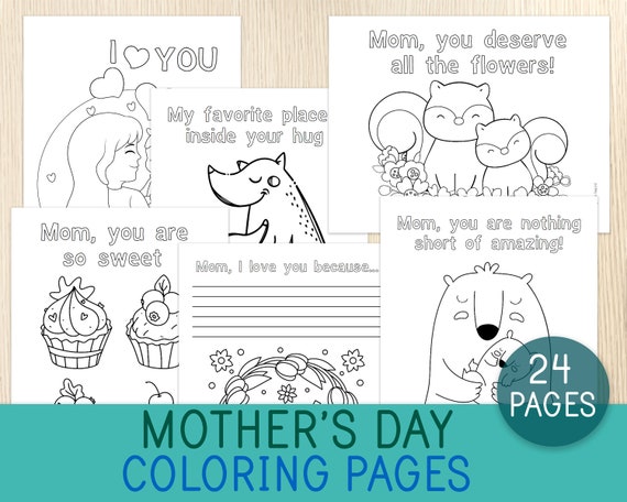 Mother's Day Coloring Pages 24 Sheets Coloring Book for