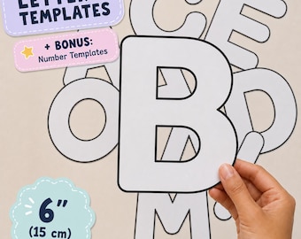 Puffy Bubble Letters Templates, 6" (15 cm) Uppercase Alphabet Pattern, Printable Sewing Templates, Felt Letter Banner, Nursery Decor, PDF