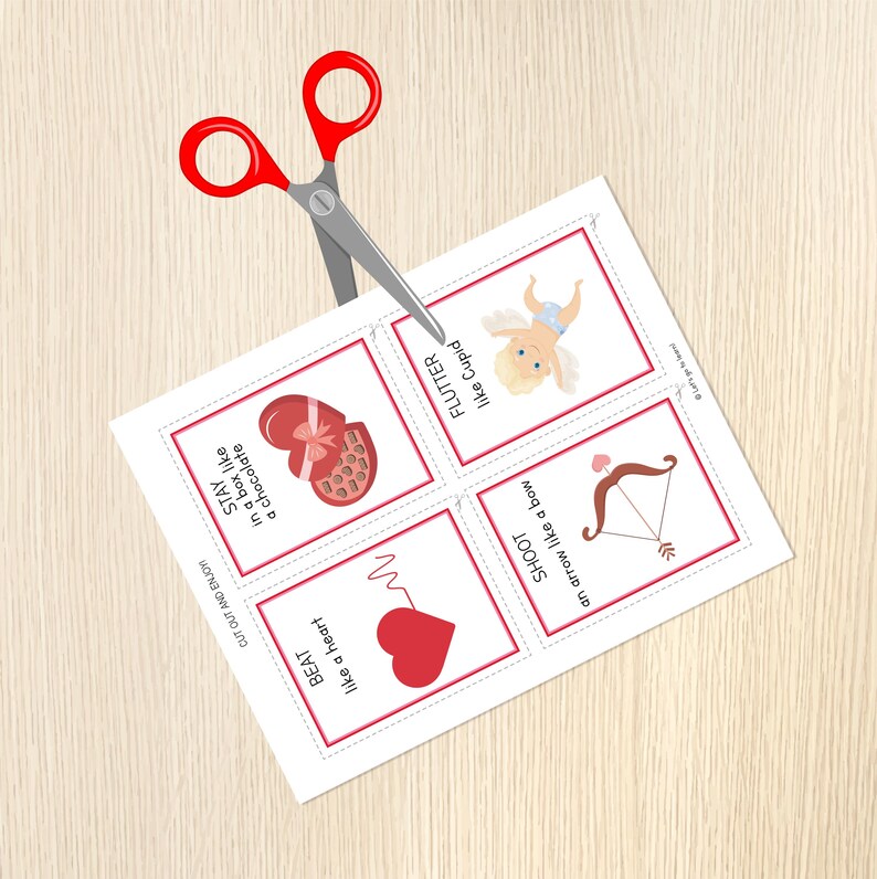 Valentine's Day Movement Cards - Valentines Game - Toddler, Preschool & Kindergarten Activity - Brain Breaks - Valentines Action Cards image 3