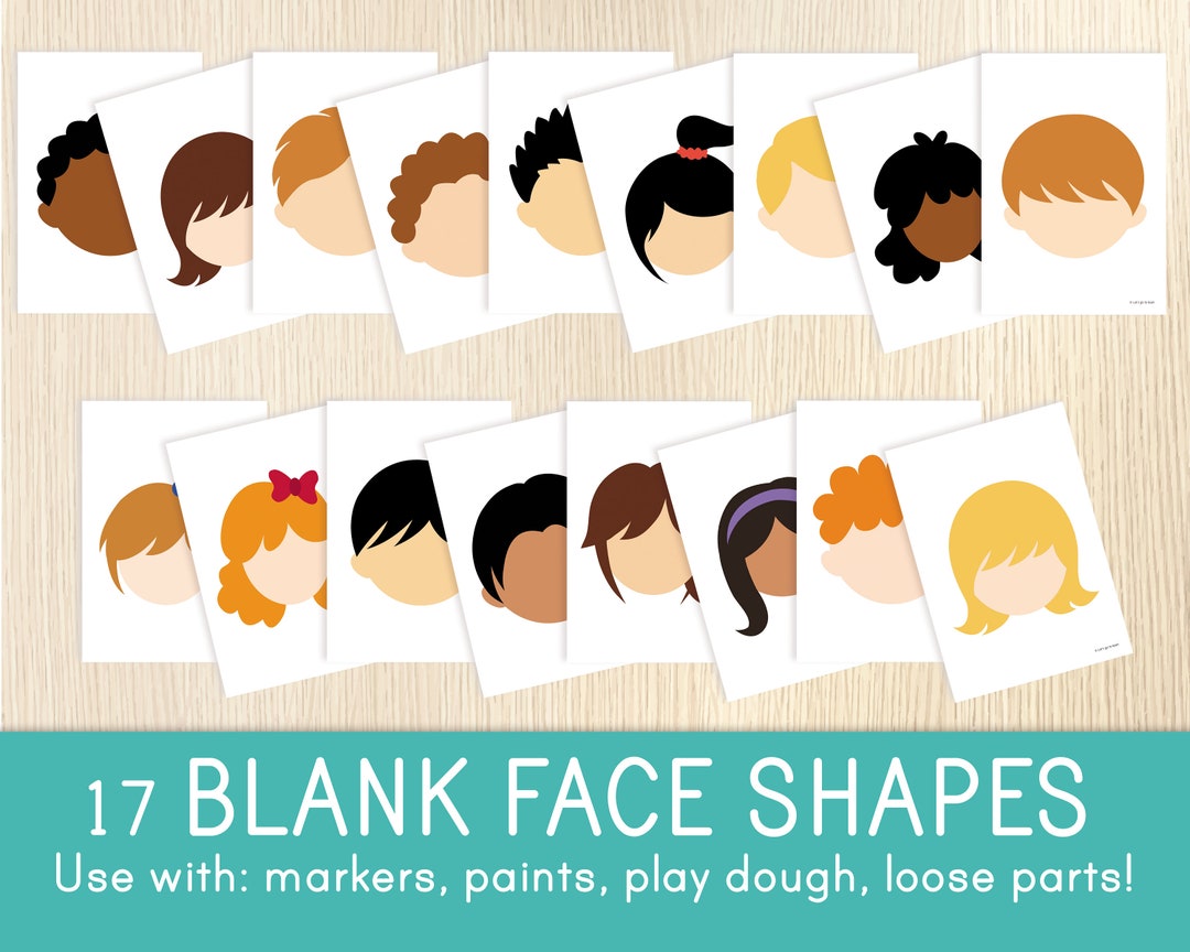 Blank Faces Shapes, 17 Playdough Mats, Toddler, Preschool, Kindergarten ...