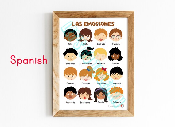 English Feelings Poster printable Spanish All feelings are welcome here ...