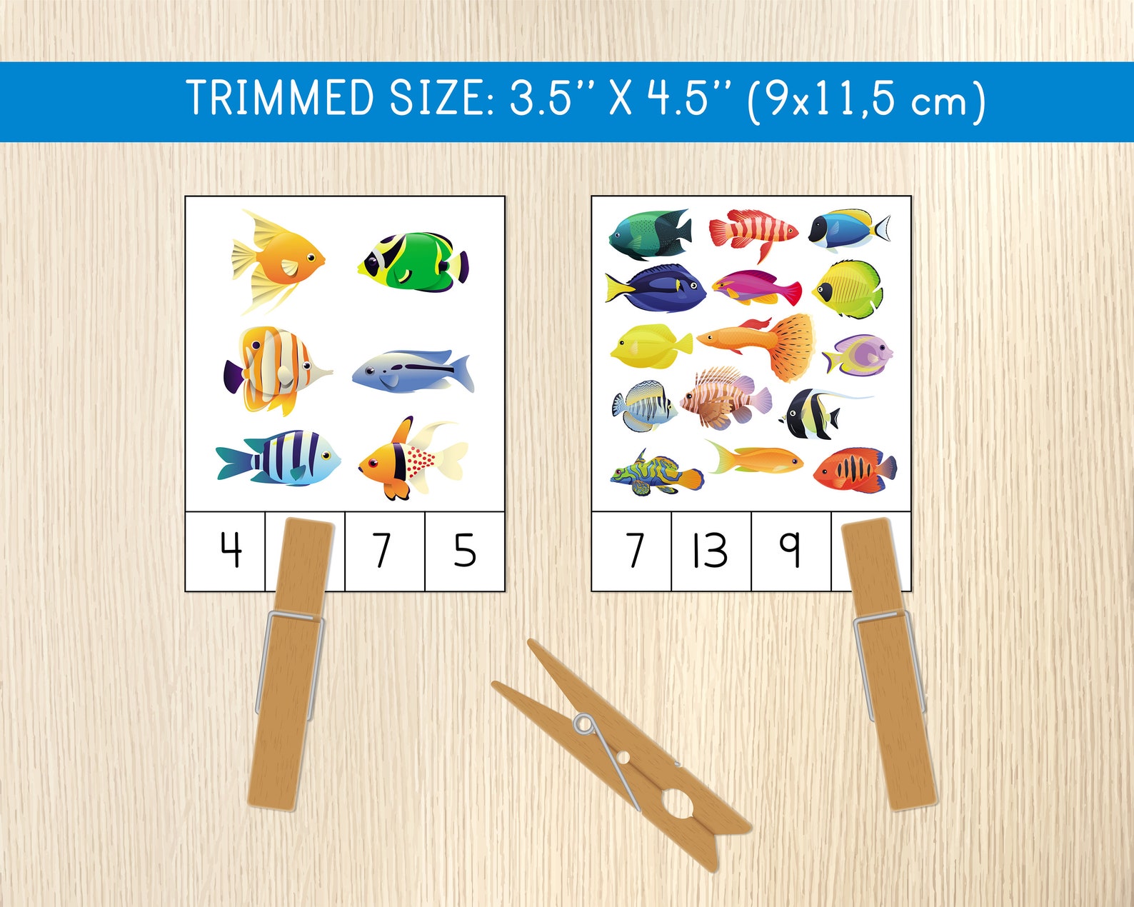Count & Clip Cards - Fish Counting Activity - Toddler, Preschool ...