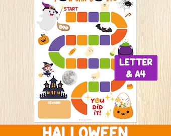Halloween Reward Chart - Cute Sticker Chart - Toddler, Preschool Kids - Potty Training Chart -Behavior Chart - Goals - Printable Chart