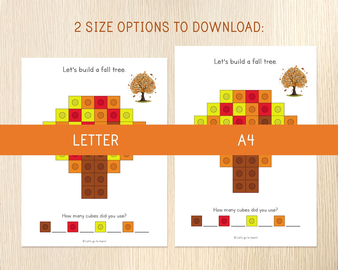 Fall Snap Cubes Mats - Autumn Connecting Cubes Task Cards - Preschool ...