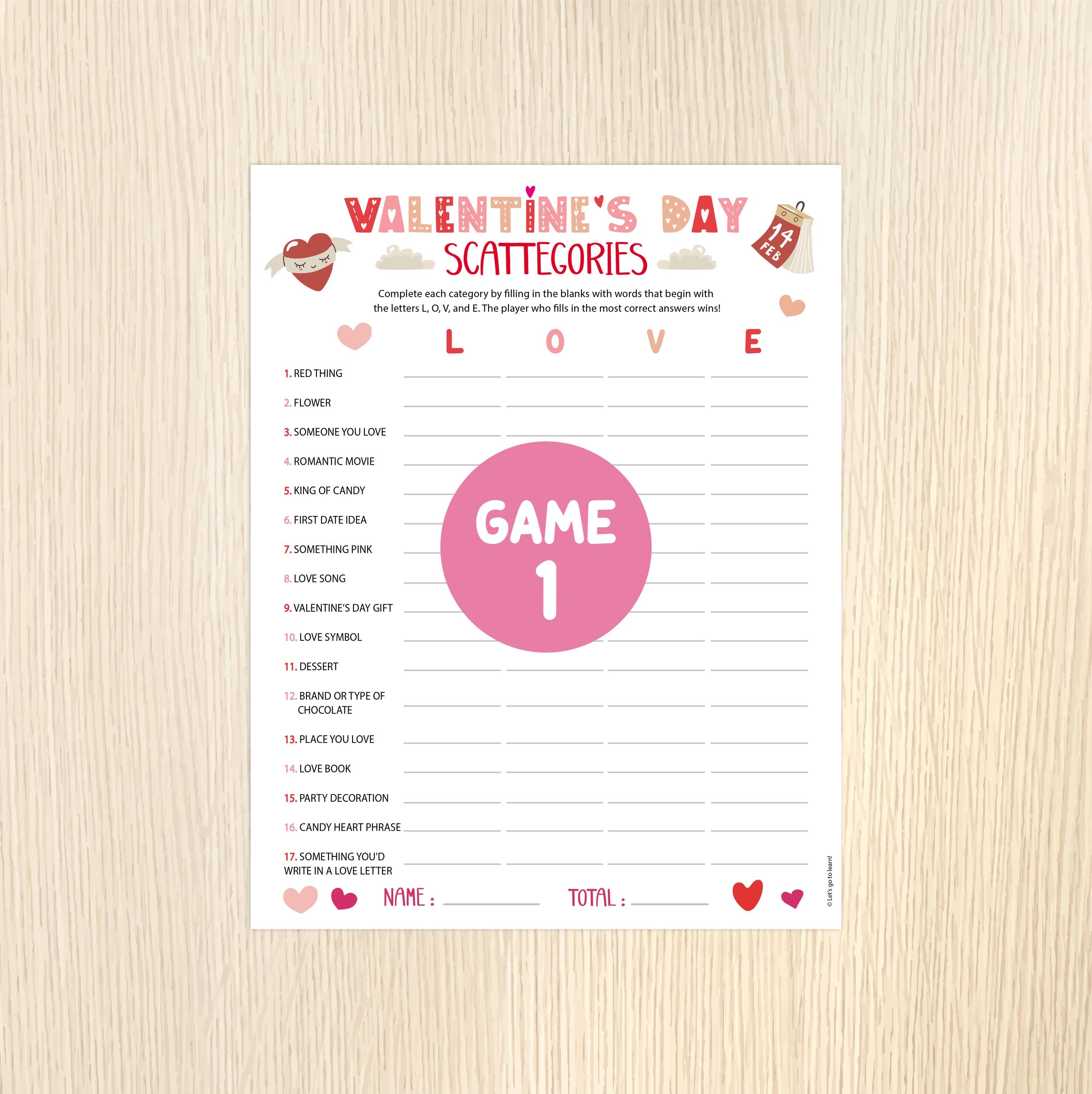 Valentine' S Day Printable Games BUNDLE - Valentines Party Games ...