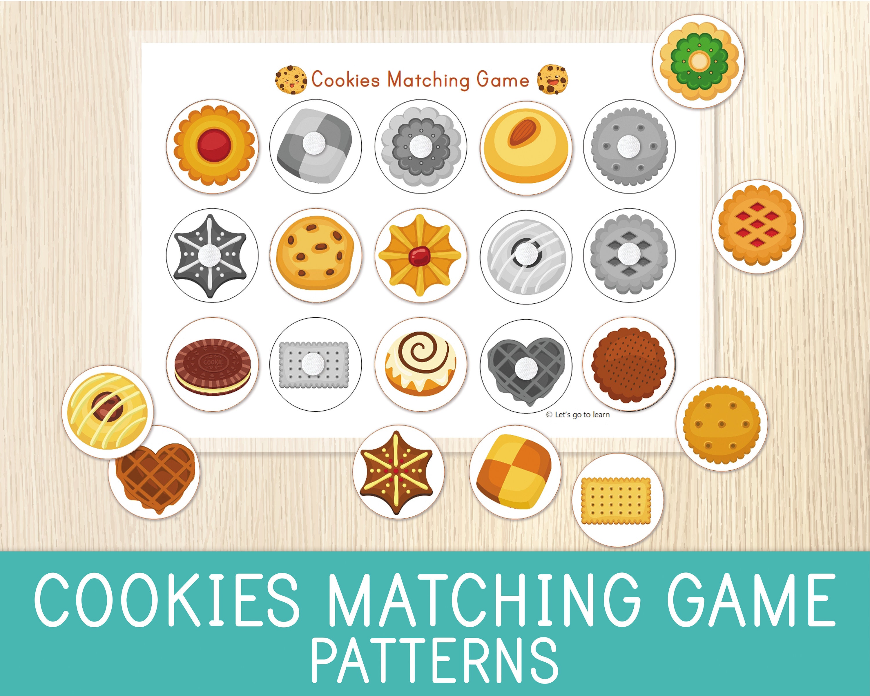 Cookies Matching Game Pattern Match Toddler Busy Book Etsy UK