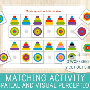 Spatial and Visual Perception Worksheets, Concentration, Attention, Cognitive Stimulation Preschool, Kindergarten, Colors, Visual Skills