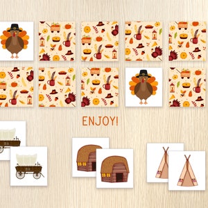 Thanksgiving Memory Game, Printable Thanksgiving Matching Game ...