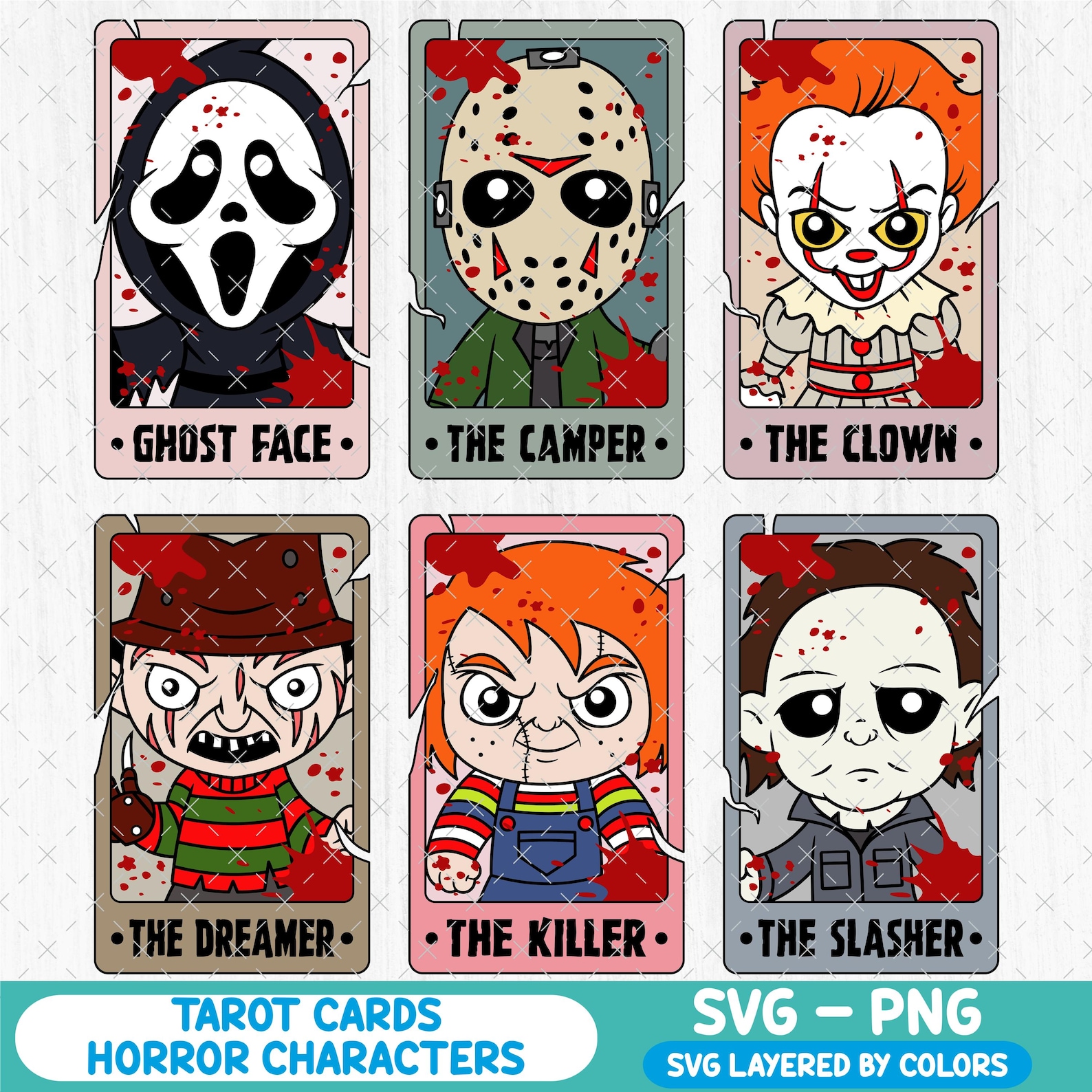 Horror Tarot Card SVG Bundle - Horror Movie Cards Png Clipart ...