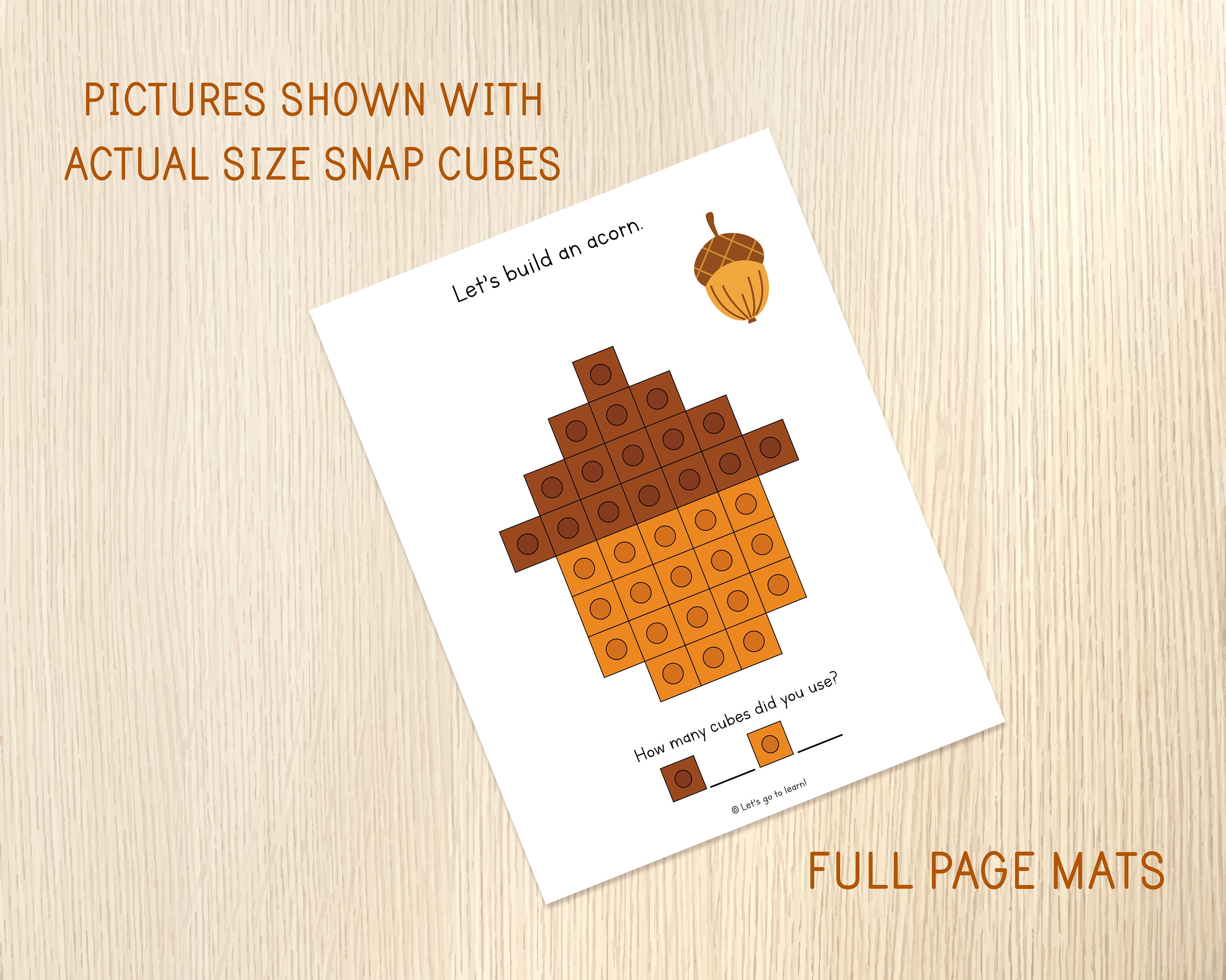 Fall Snap Cubes Mats - Autumn Connecting Cubes Task Cards - Preschool ...
