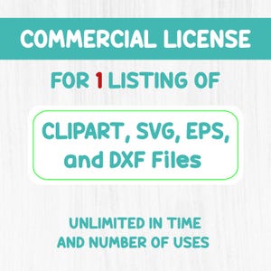 Kommerzielle Lizenz für 1 Auflistung von Clipart-, SVG-, EPS- und DXF-Dateien - unbegrenzte Verwendung - digitale Designs für persönliche oder geschäftliche Projekte