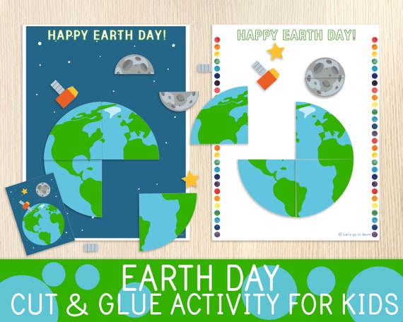 Earth Day Cut & Glue Activity Toddler Preschool