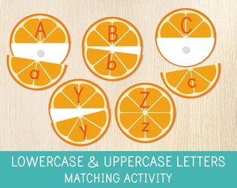 Letters Matching Activity, Alphabet Puzzles, Upper & Lowercase Letters, Preschool Centers, Pre-K, Homeschool, Educational Printable Game