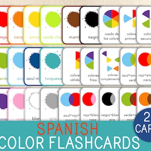 Color Flashcards in SPANISH, Color Cards, Preschool, Kindergarten, Color Activity, Learning Colors, Spanish Classroom, Spanish Resources