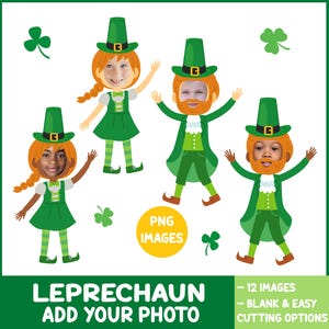 St Patrick&#39;s Day Leprechaun Add Your Photo BUNDLE - Craft - PNG Clipart - Add Picture - Bulletin Board Idea - Classroom & Door Decor