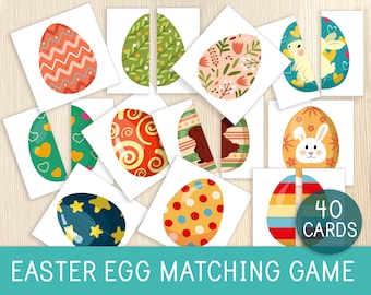 Easter Egg Matching Game, Matching Activity, Easter Game, Kids Puzzles, Toddler, Preschool, Spring Activity, Party Game, Busy Book