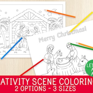 Nativity Scene Coloring Pages - Holy Family Coloring - Christmas Activity - Preschool & Kindergarten -Christmas Busy Book Pages