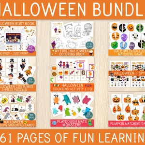 HALLOWEEN BUNDLE, Busy Book Pages, Coloring Pages, Matching Games, Puzzles, Playdough Mats, Math & Literacy Worksheets, Toddler, Preschool