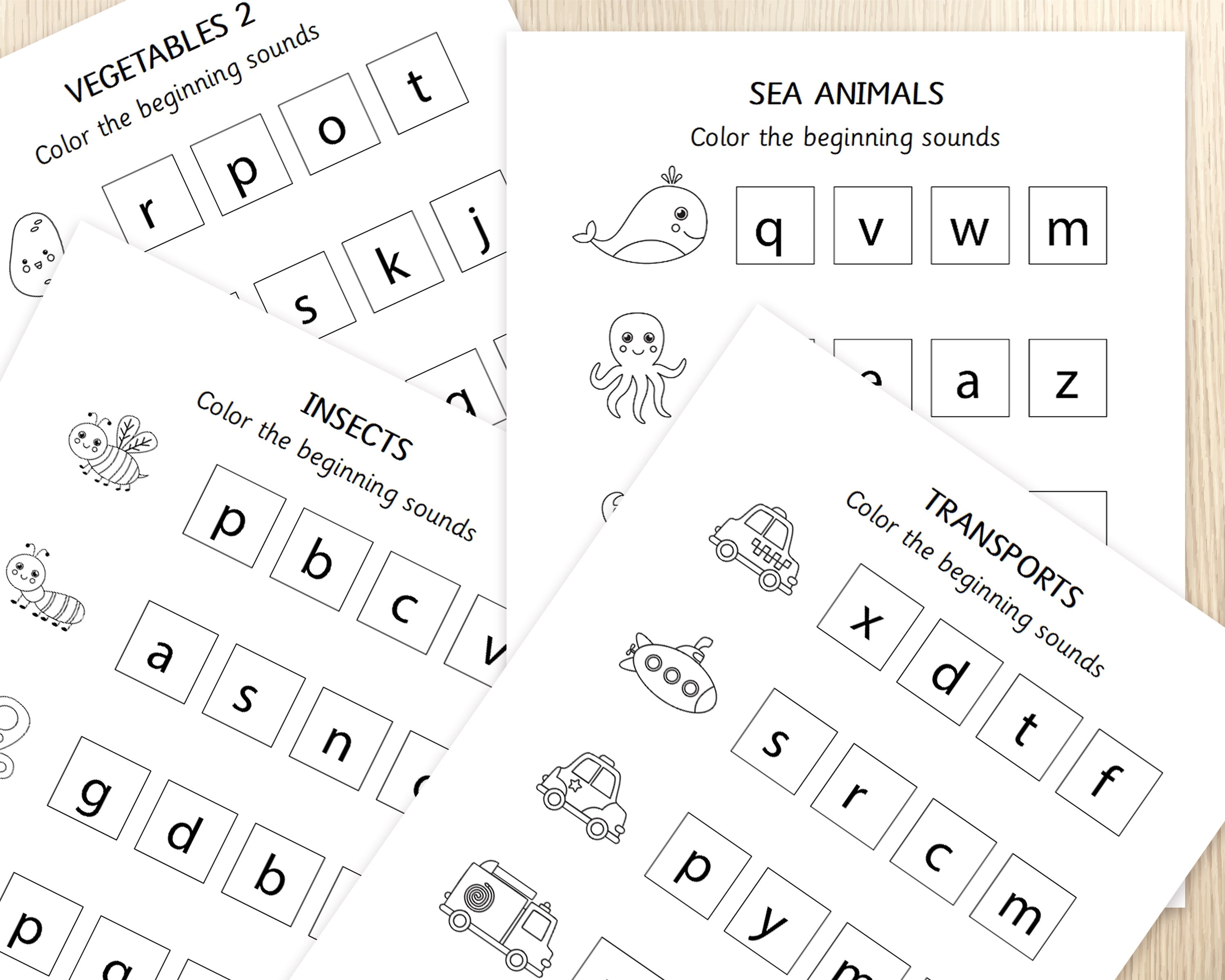 Beginning Sounds Worksheets Literacy Phonics Initial | Etsy