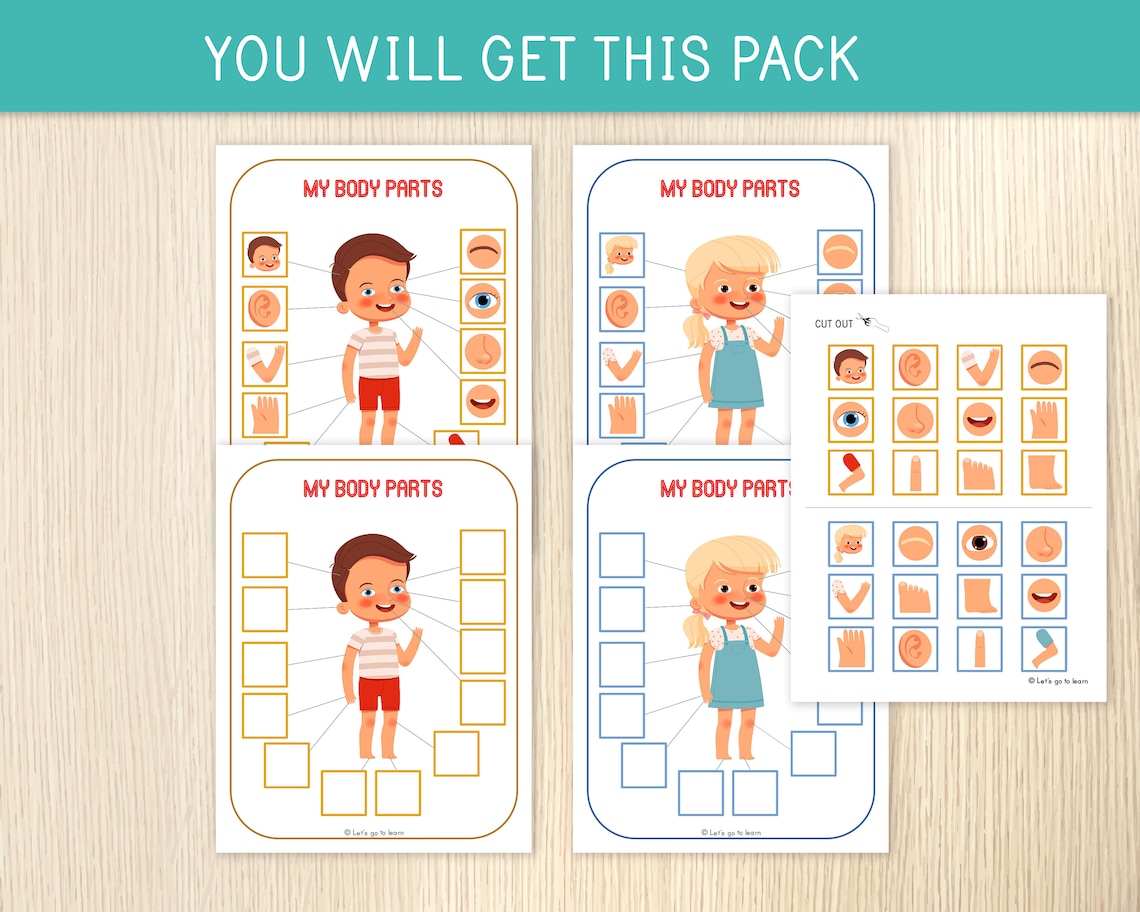 Body Parts Matching Activity - Human Body Game - Toddler & Preschool ...