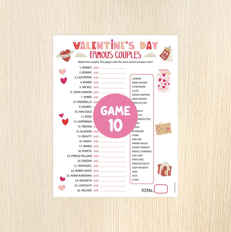 Valentine' S Day Printable Games BUNDLE - Valentines Party Games ...