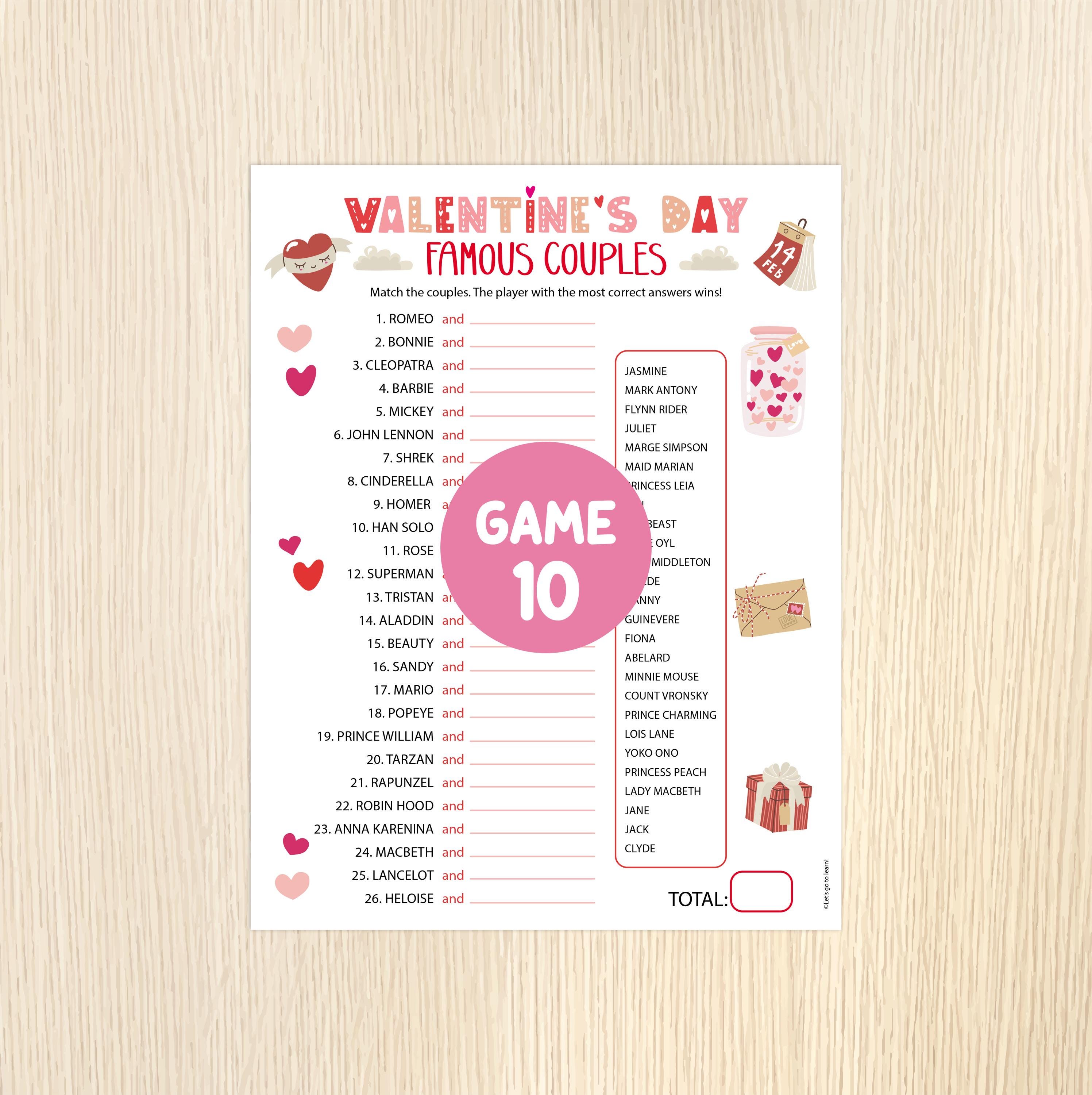 Valentine' S Day Printable Games BUNDLE - Valentines Party Games ...