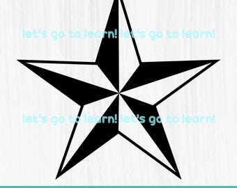 Estrella náutica SVG - Clipart de rosa de los vientos - Archivos de corte de estrella náutica - Clipart de estrella náutica - Vector de estrella facetada - Estrella de sublimación - Cricut