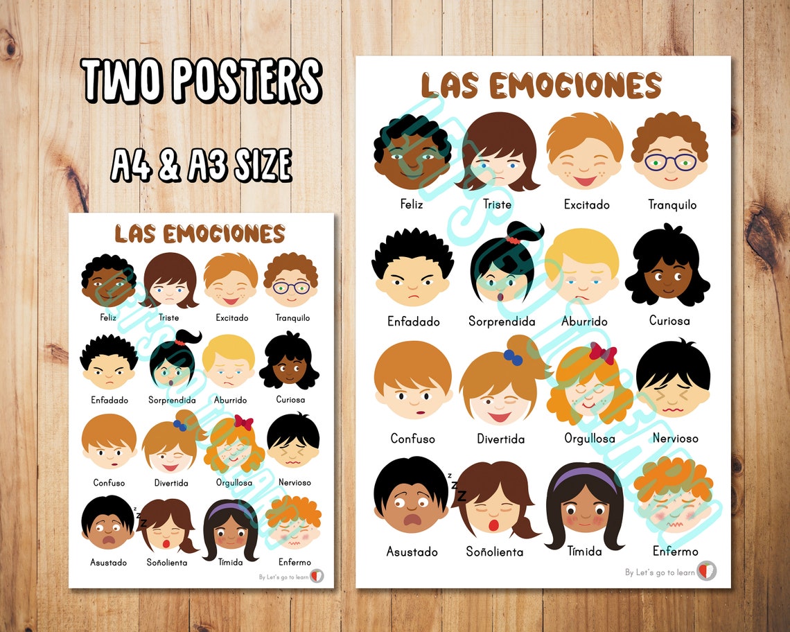 Emotions Poster SPANISH Feelings Printable Classroom Etsy