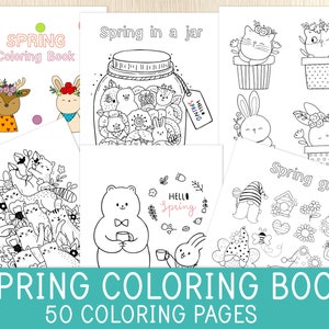 Spring Coloring Pages - Spring Activity - Coloring Sheets for Kids - Spring Animals, Spring Gnomes - Preschool, Kindergarten, Homeschool