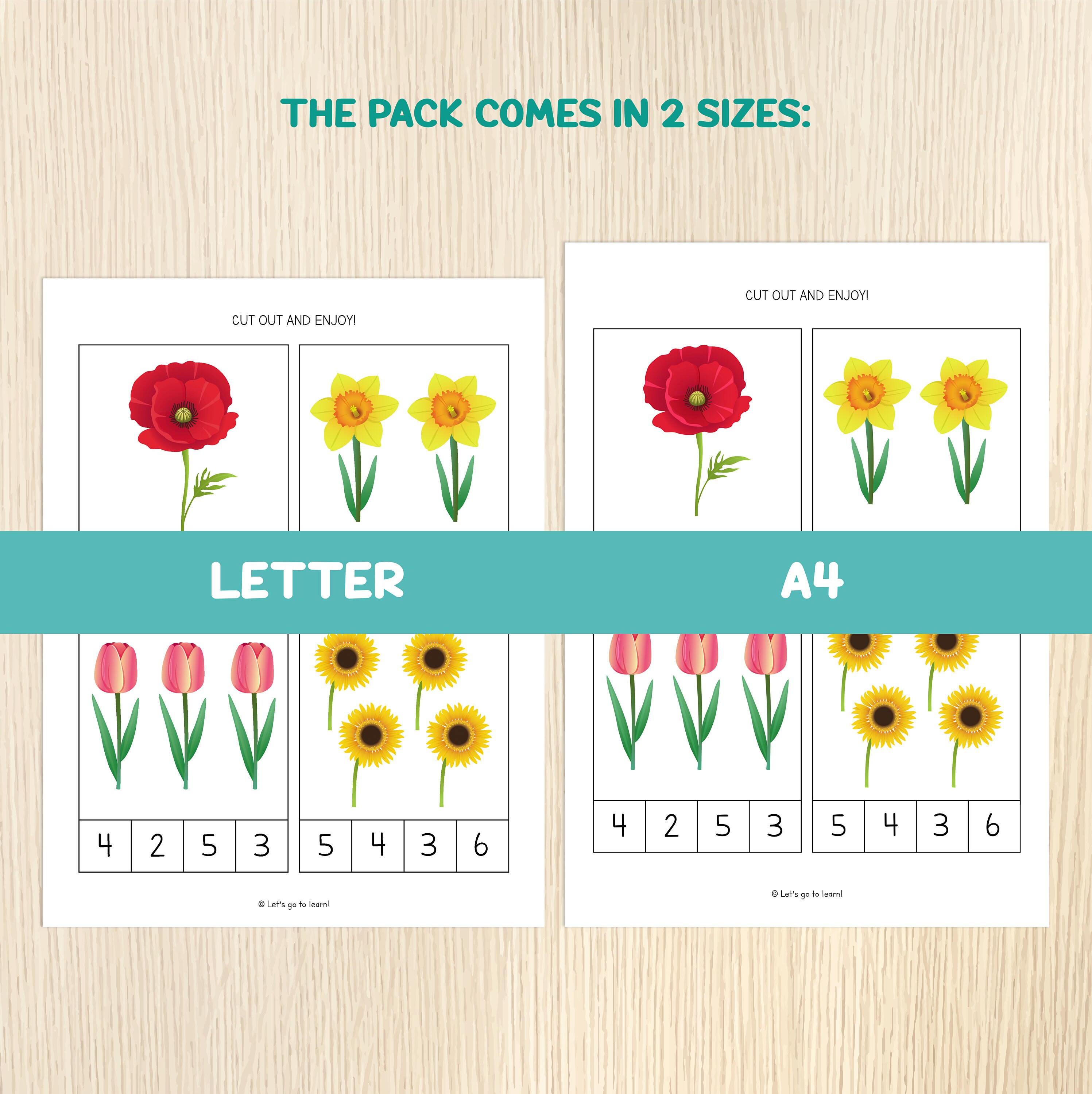 Flower Count & Clip Cards, Numbers 1 to 20, Counting Activity, Spring ...