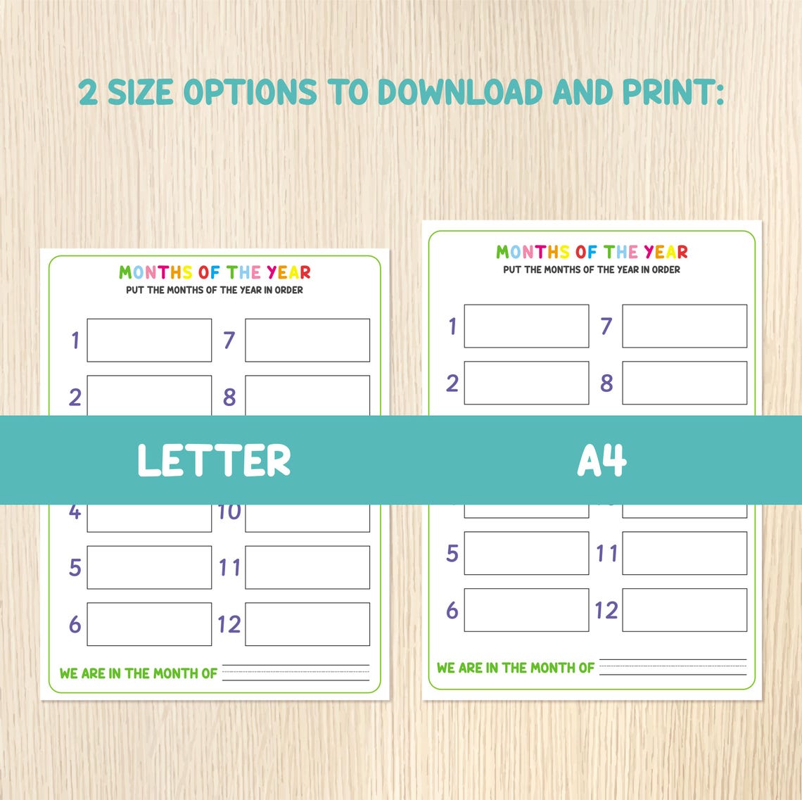 Months of the Year Worksheet - Morning Binder Printable Activity - Busy ...
