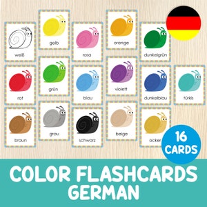 Cartes mémoire couleur en allemand, Vocabulaire allemand, préscolaire, maternelle, cartes pour enfants, reconnaissance des couleurs, école à la maison, éducation imprimable