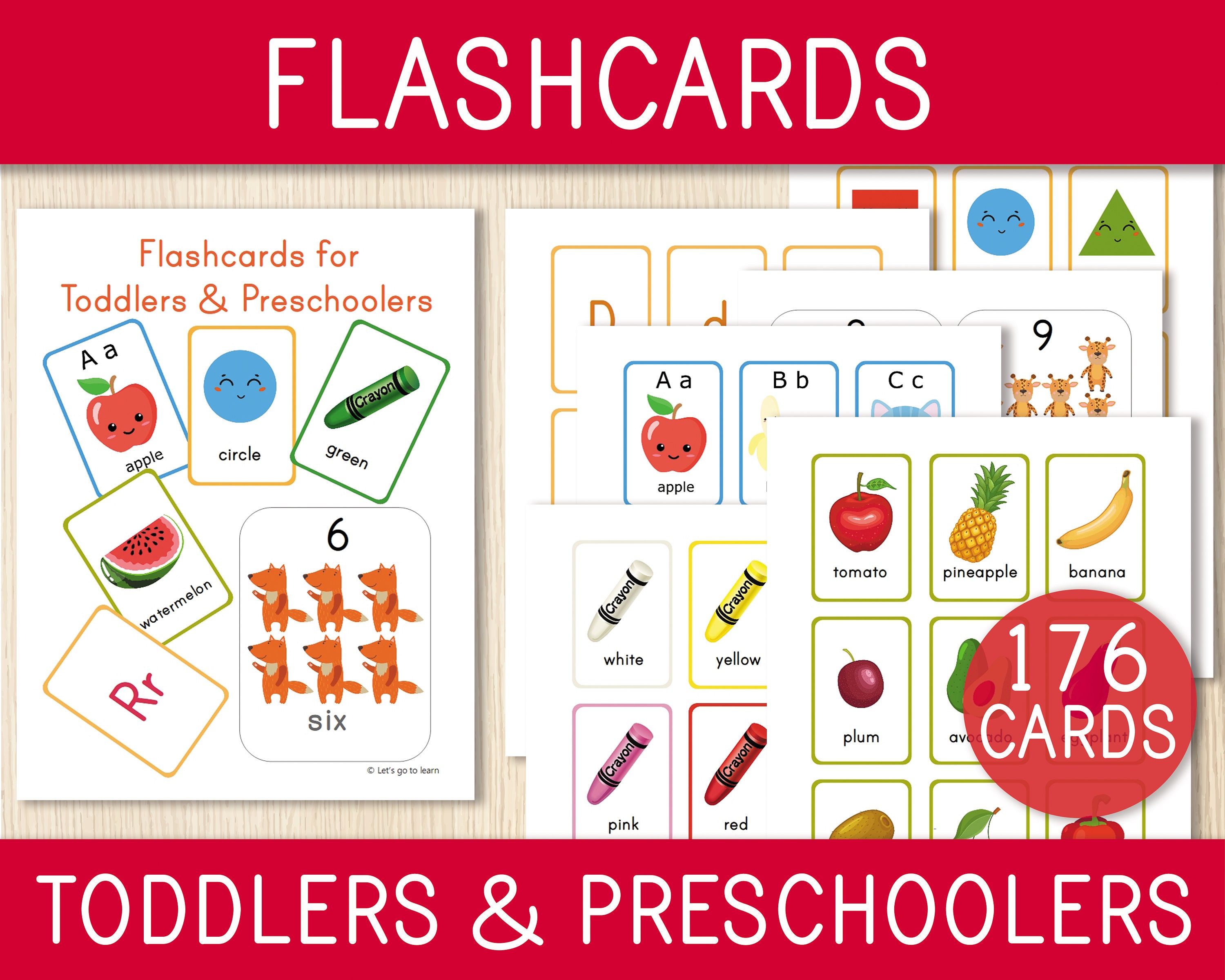 Flashcards for Toddlers and Preschool BUNDLE 176 Cards | Etsy