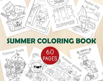 Coloriages d'été - activité estivale - feuilles de coloriage pour enfants - fête d'été - animaux, crèmes glacées, maternelle, coloriage de la maternelle
