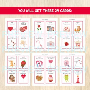 Valentine's Day Movement Cards - Valentines Game - Toddler, Preschool & Kindergarten Activity - Brain Breaks - Valentines Action Cards image 2