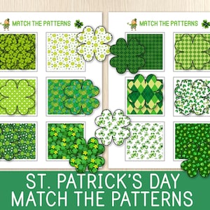 Correspondance de motifs pour la Saint-Patrick, activité d'association, jeu d'associations, activité de tri, tout-petit, école maternelle, pages de livre chargées, cartable d'apprentissage