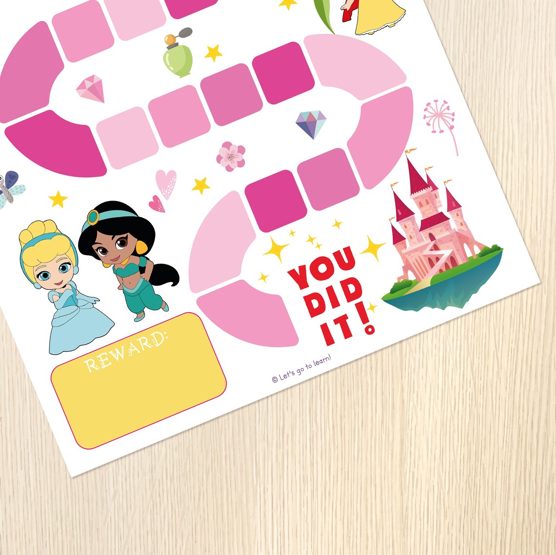 Princess Reward Chart - Little Princess Sticker Chart - Baby Princess ...