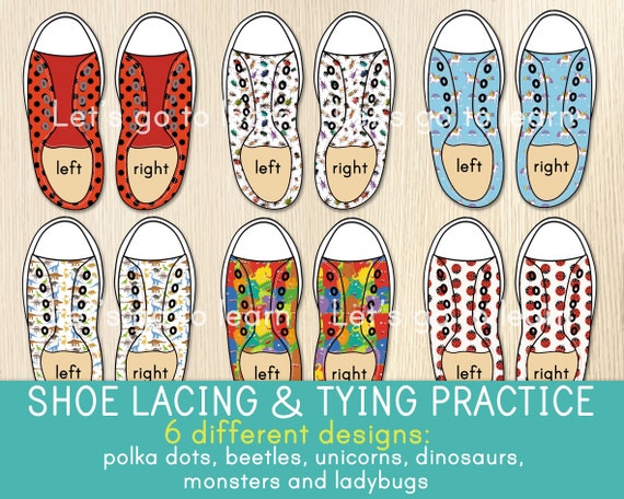 Shoe Lacing Tying Practice Shoelaces 6 Different Designs