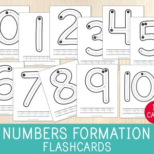 Schede didattiche sulla formazione dei numeri, da 0 a 10 con esercizi di tracciamento, schede matematiche, centri prescolari, abilità motorie fini, schede di attività stampabili